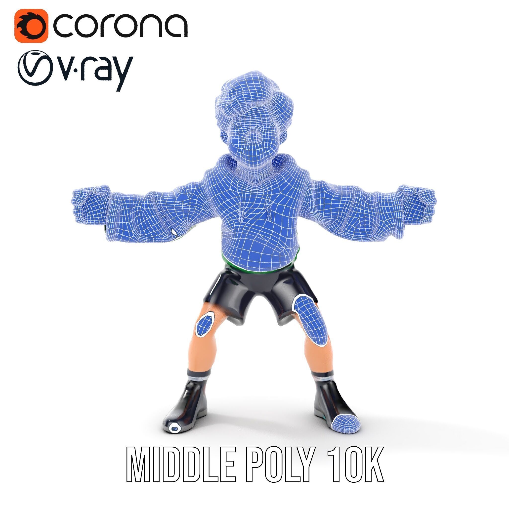 Young Boy Character Model Rigged and Animated Low-poly 3D model_26