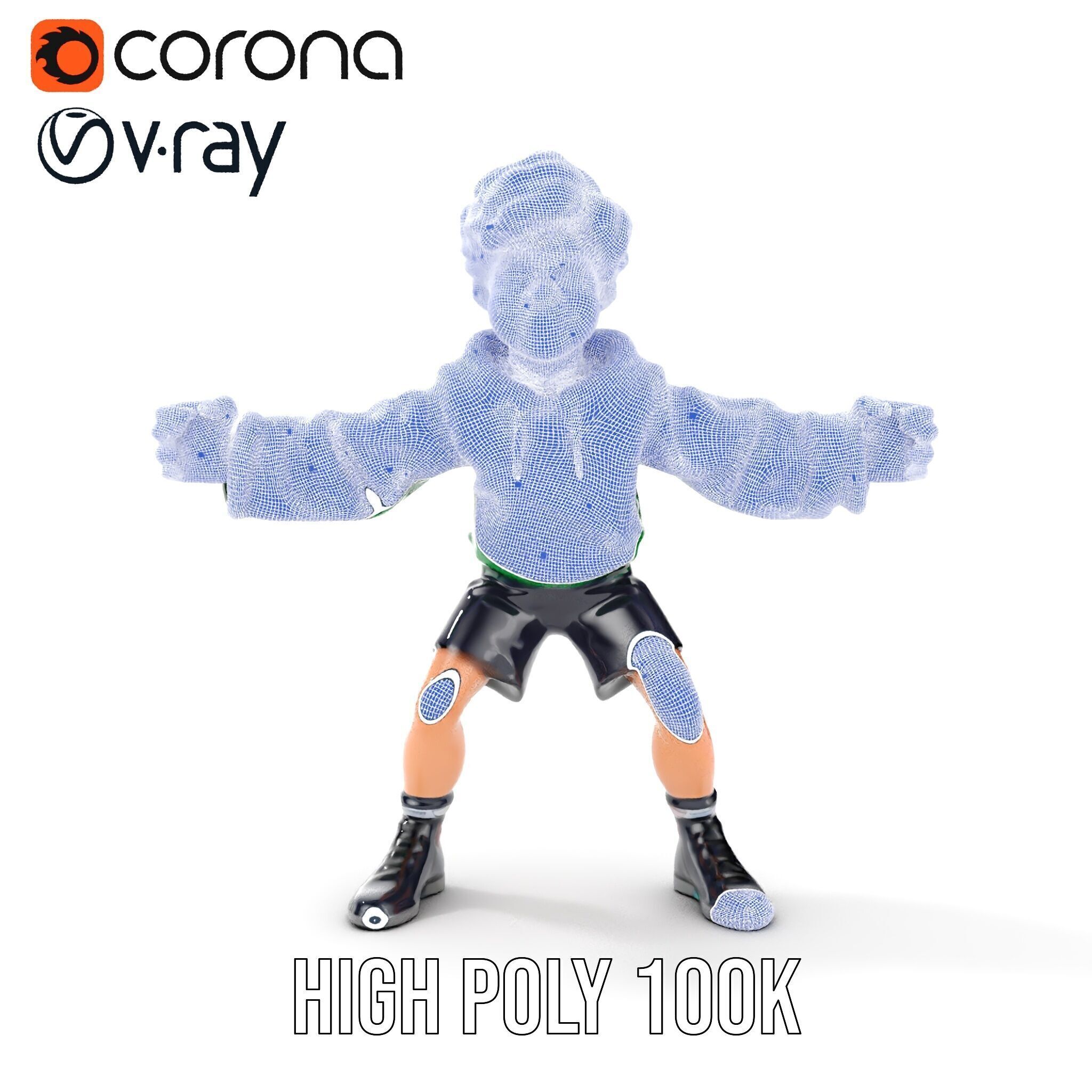 Young Boy Character Model Rigged and Animated Low-poly 3D model_41