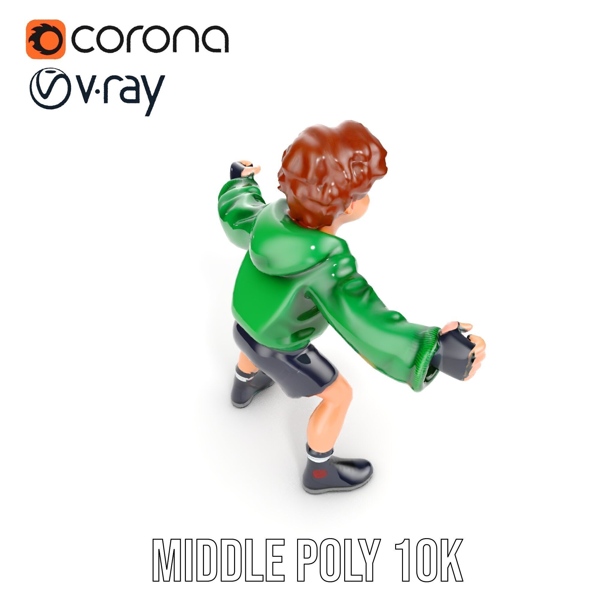 Young Boy Character Model Rigged and Animated Low-poly 3D model_29