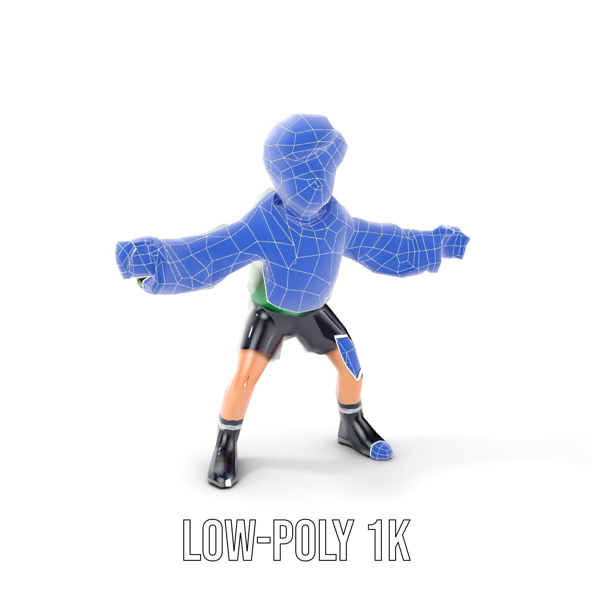 Young Boy Character Model Rigged and Animated Low-poly 3D model_14