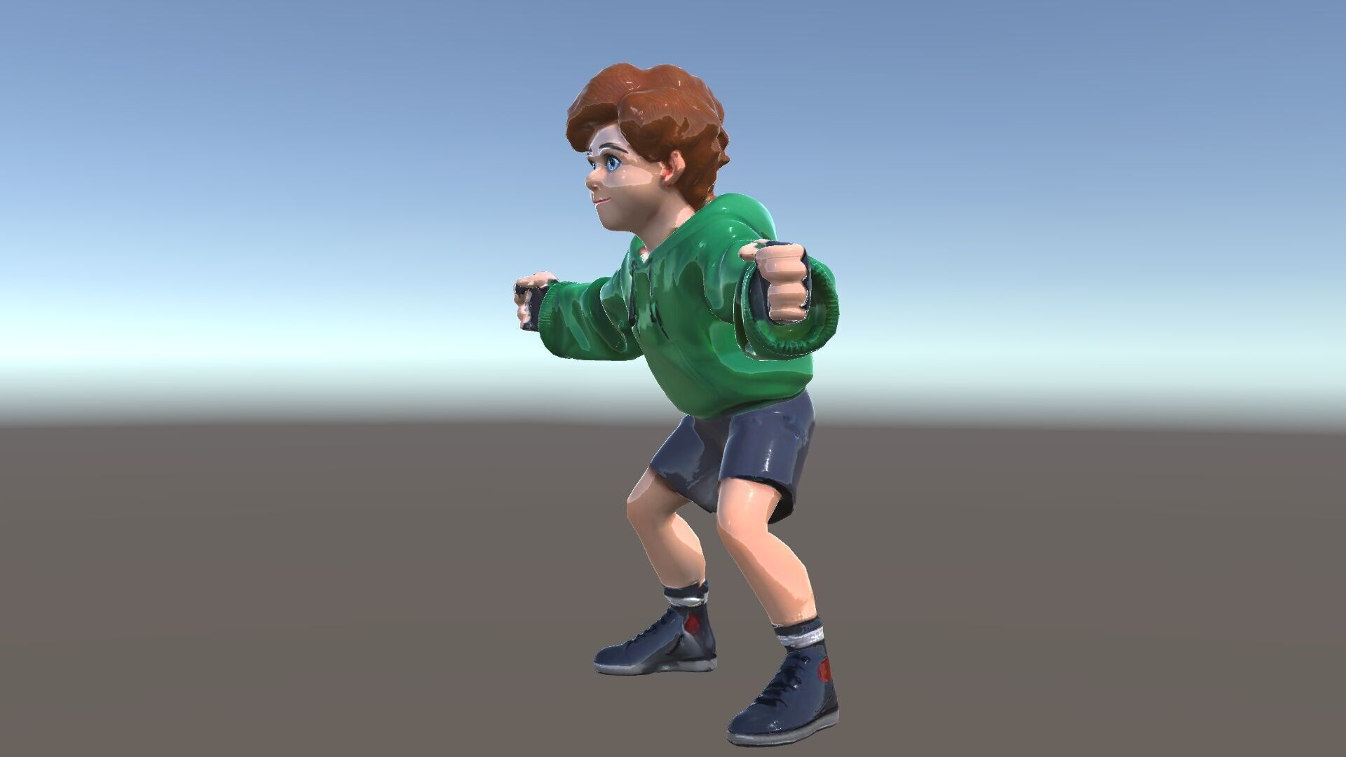Young Boy Character Model Rigged and Animated Low-poly 3D model_39