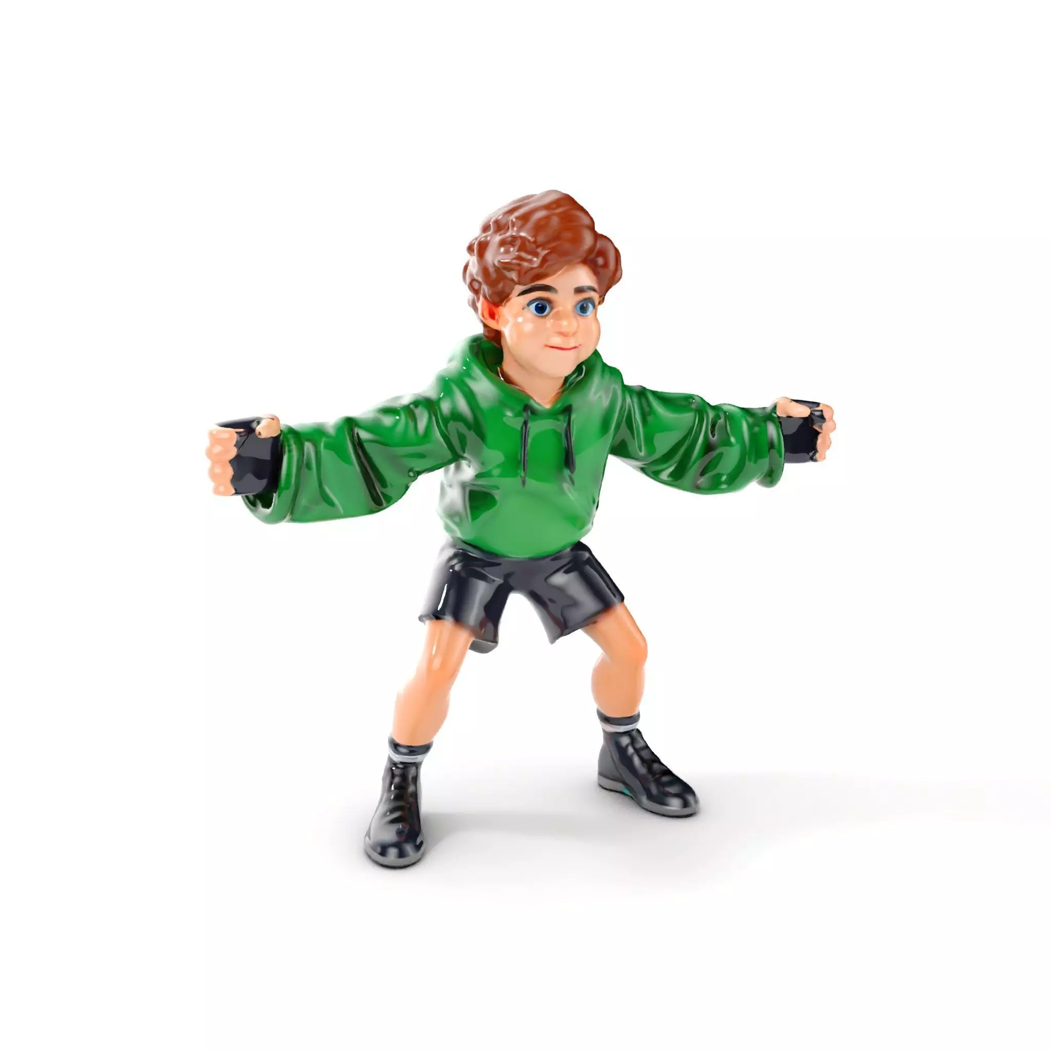 Young Boy Character Model Rigged and Animated Low-poly 3D model_0