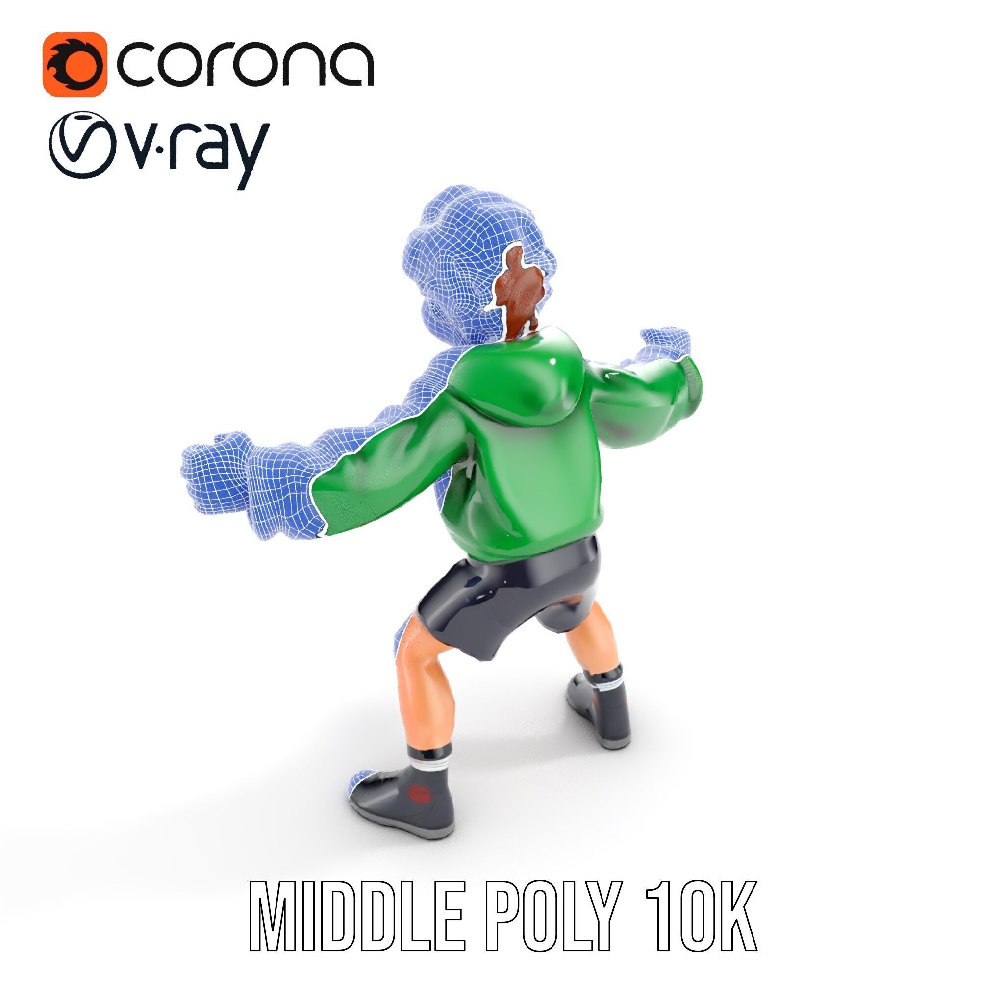 Young Boy Character Model Rigged and Animated Low-poly 3D model_16