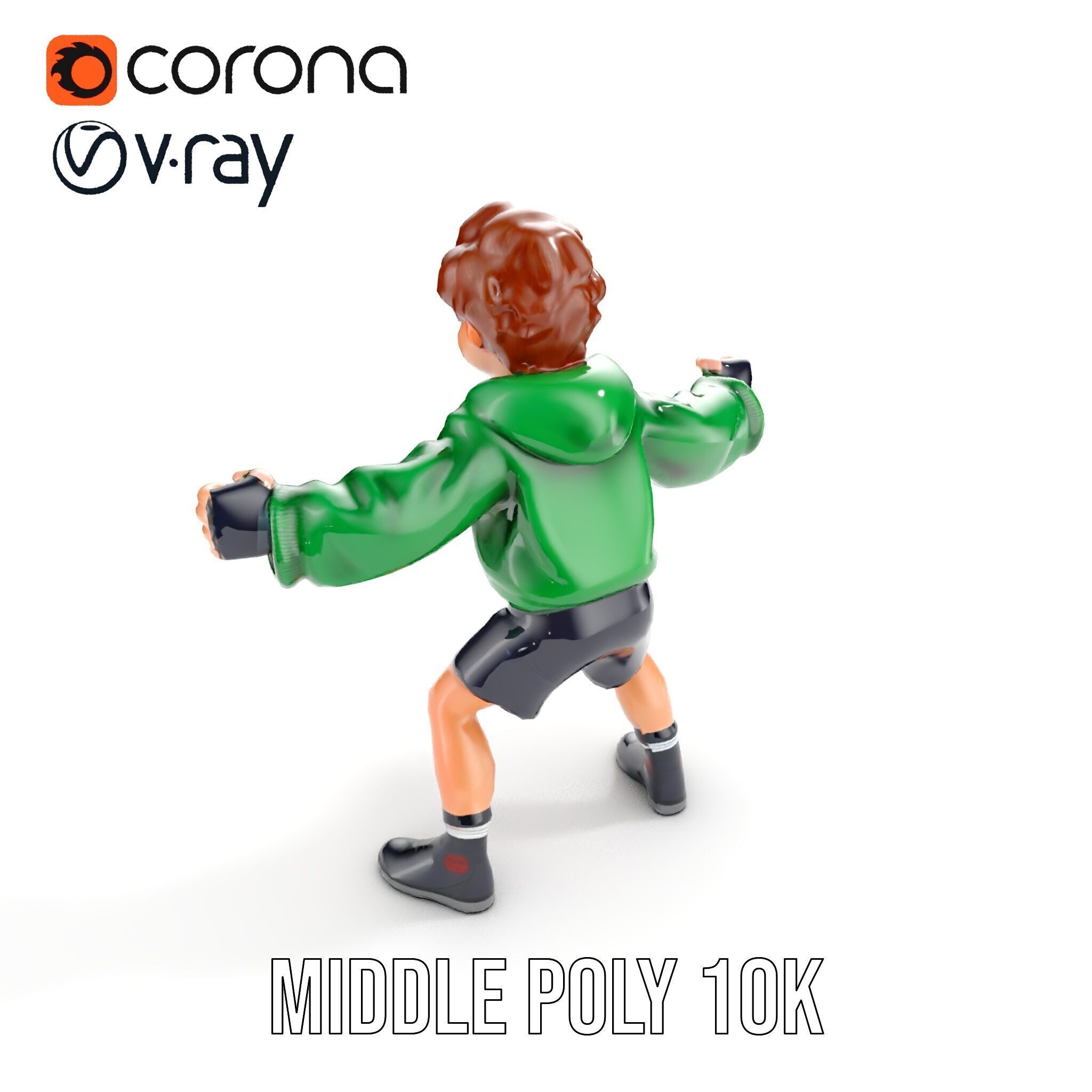 Young Boy Character Model Rigged and Animated Low-poly 3D model_32