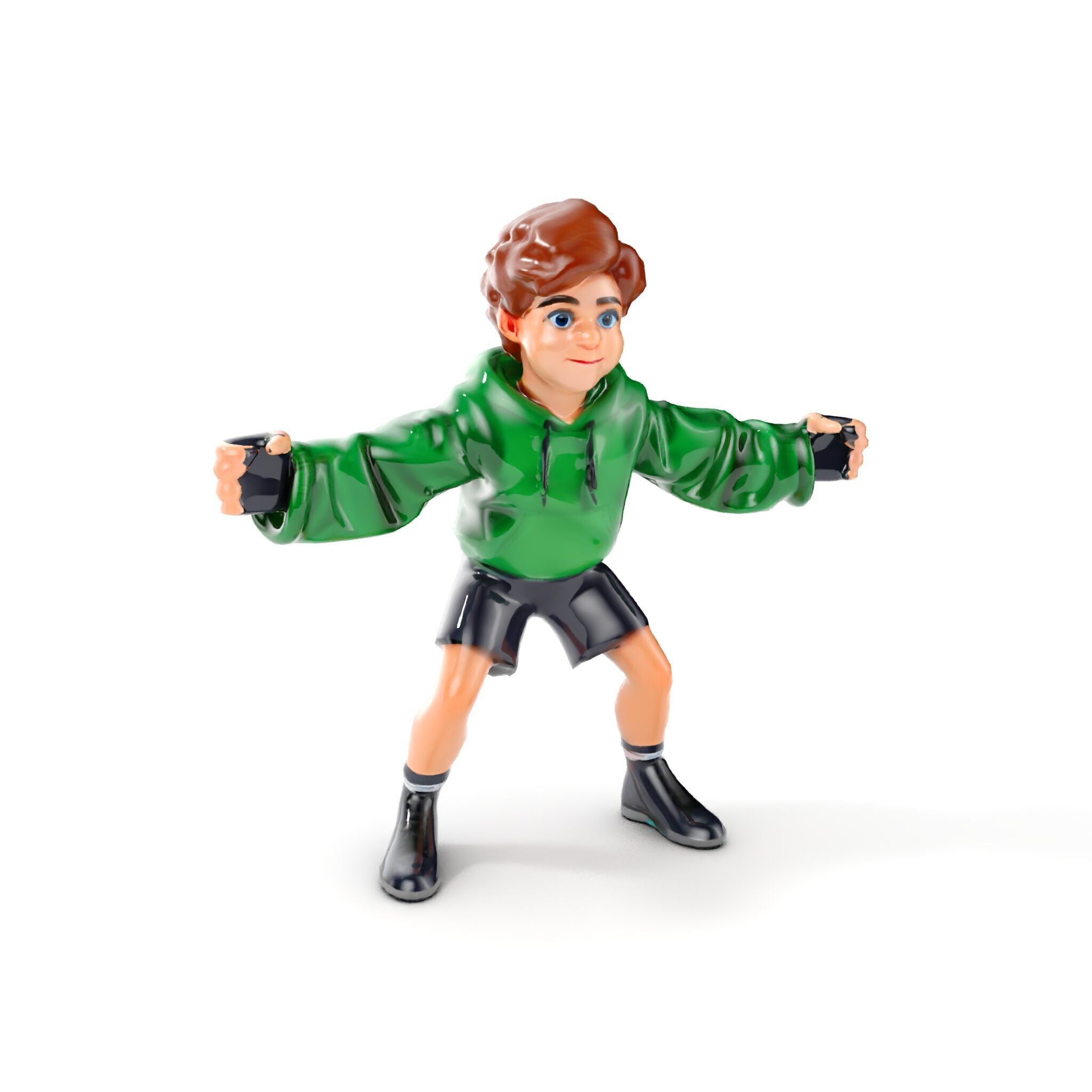 Young Boy Character Model Rigged and Animated Low-poly 3D model_13