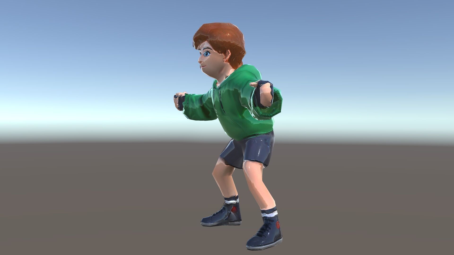 Young Boy Character Model Rigged and Animated Low-poly 3D model_36