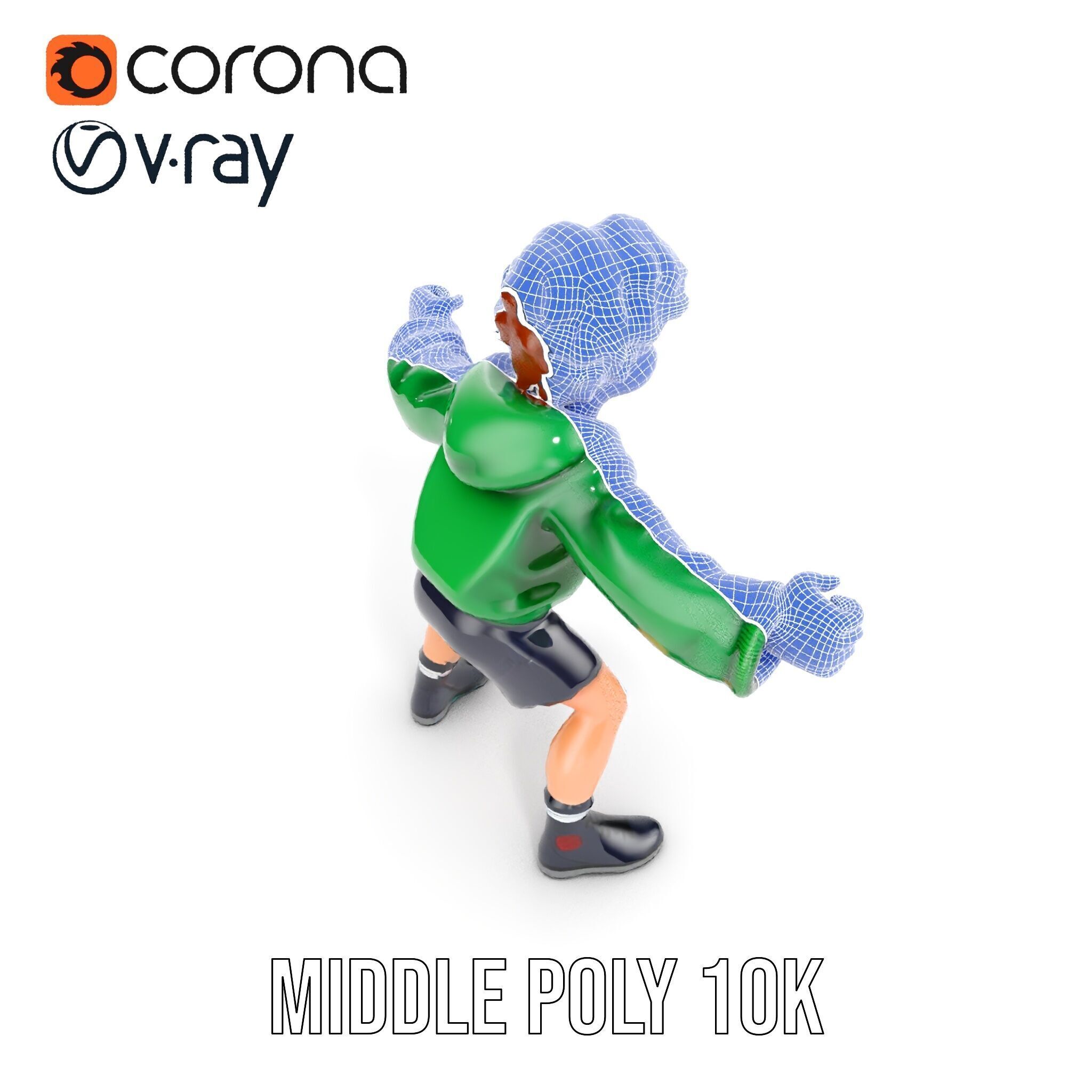 Young Boy Character Model Rigged and Animated Low-poly 3D model_23