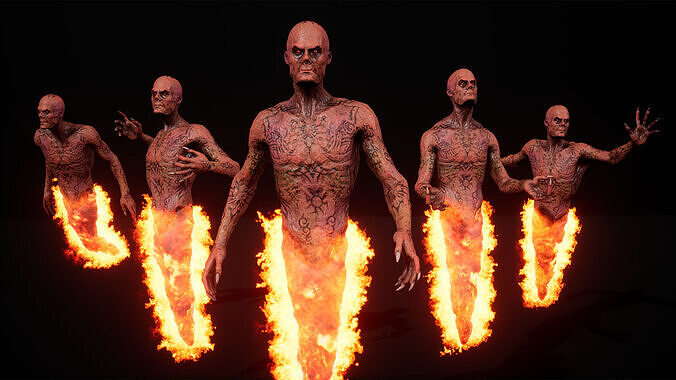 Hell ifrit slayer low-poly game engine ready 3D model Low-poly 3D model