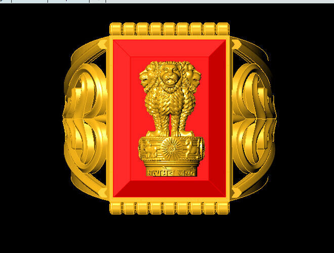 Indian National Emblem Lion Ring  3D Printable Gold  Ring Design 3D print model