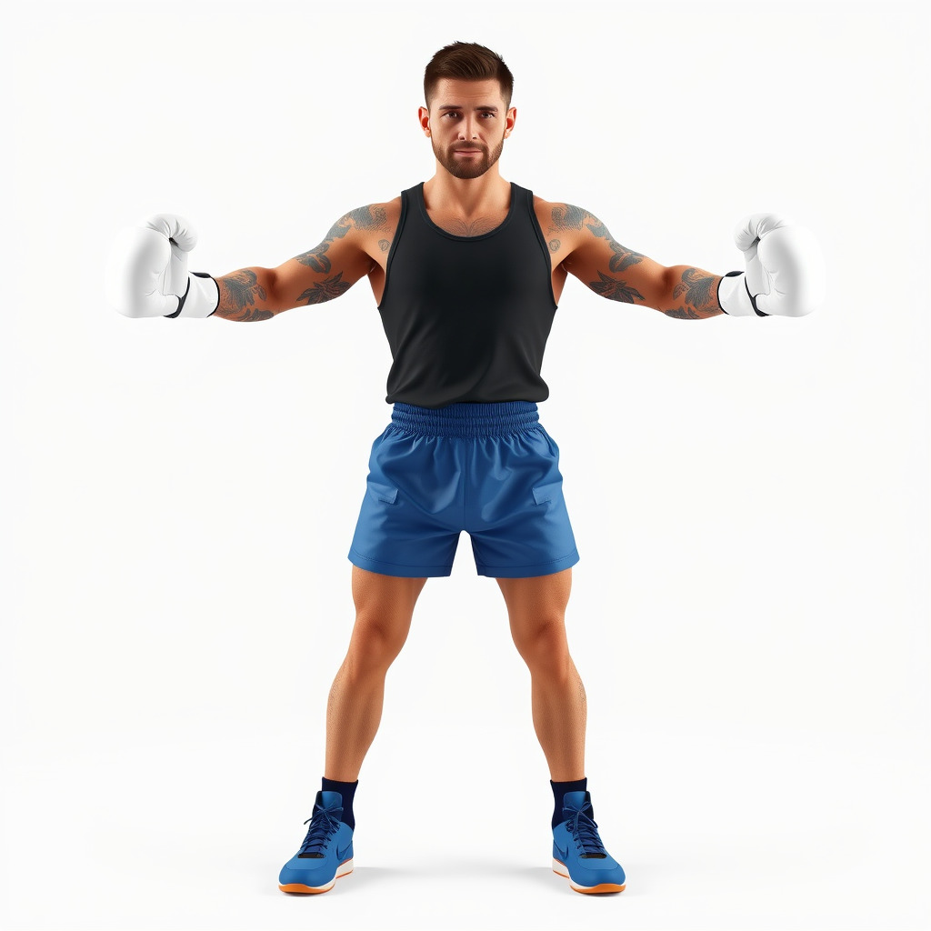 Boxer Character Model Rigged and Animated Low-poly 3D model_3