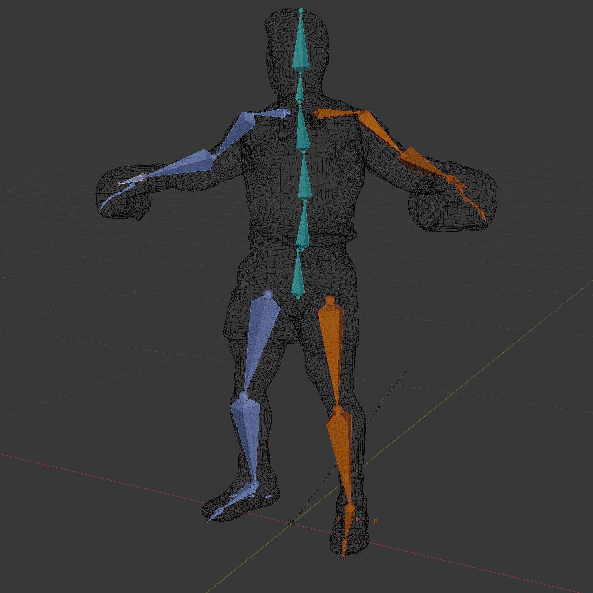 Boxer Character Model Rigged and Animated Low-poly 3D model_10