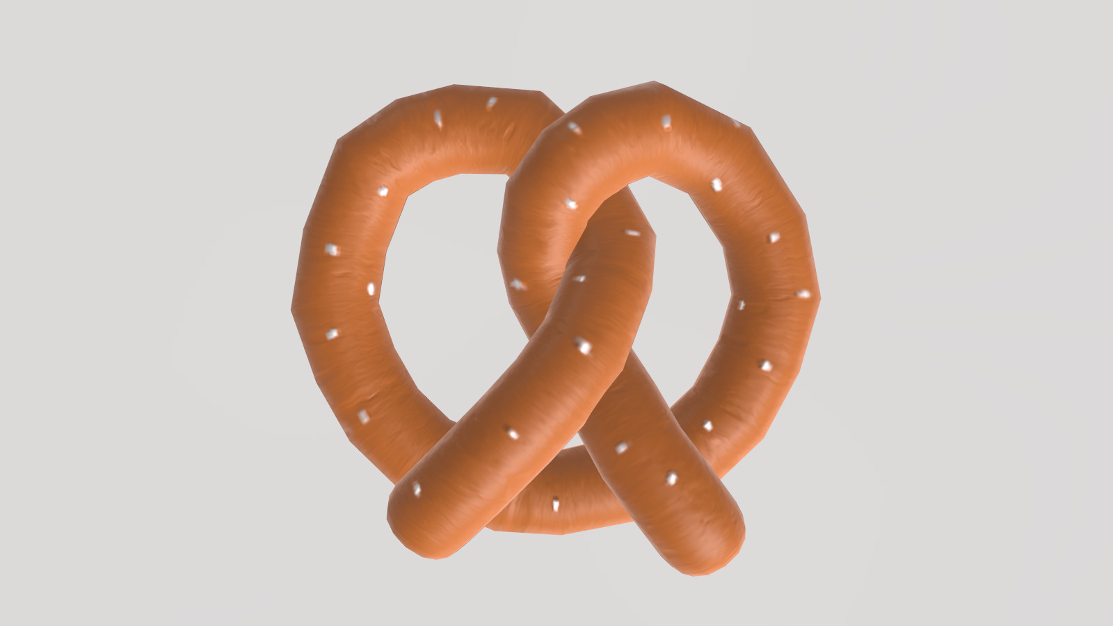 Stylized Low-Poly Pretzel Low-poly 3D model_4