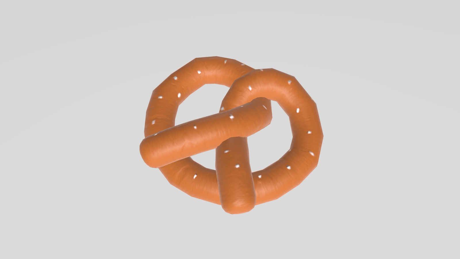 Stylized Low-Poly Pretzel Low-poly 3D model_2