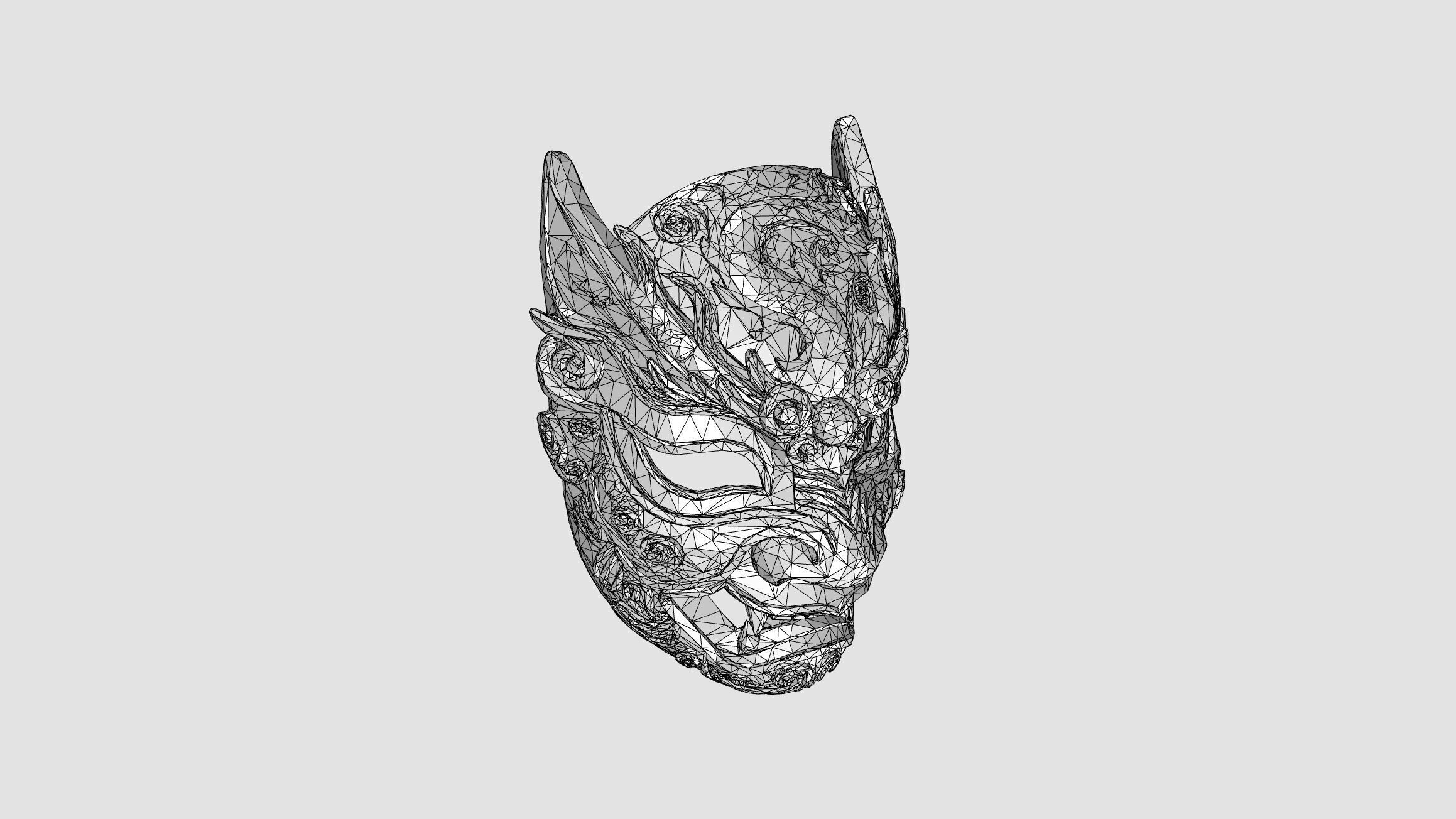 Chinese-style monster mask Low-poly 3D model_6