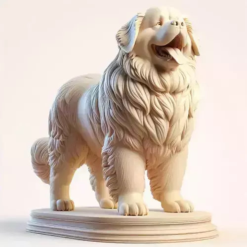1017 Color 3D Model   Laughing Newfoundland Dog