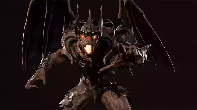 Hell demon warrior low-poly game engine ready 3D model Low-poly 3D model
