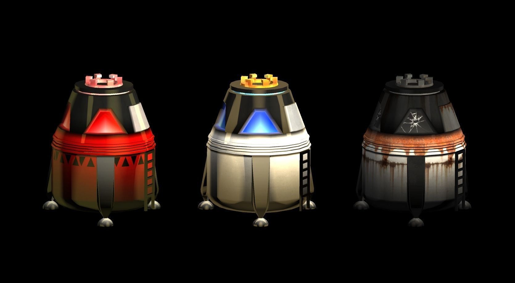 Space Capsule Low-poly 3D model_1
