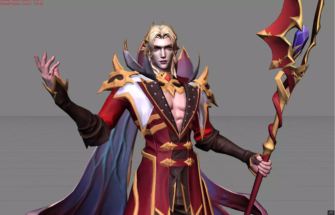 Cecilion Crimson Wings Low-poly 3D model_0