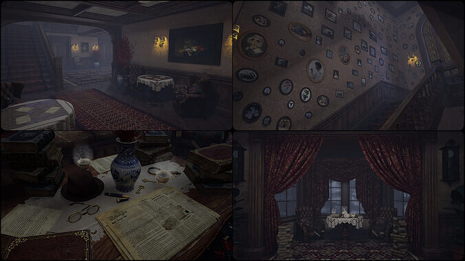Whispering Pines Manor Victorian Style Interior 3D model