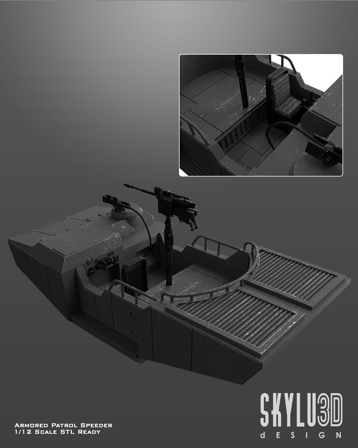 Imperial Armored Speeder One12 Scale 3D Files 3D print model_1