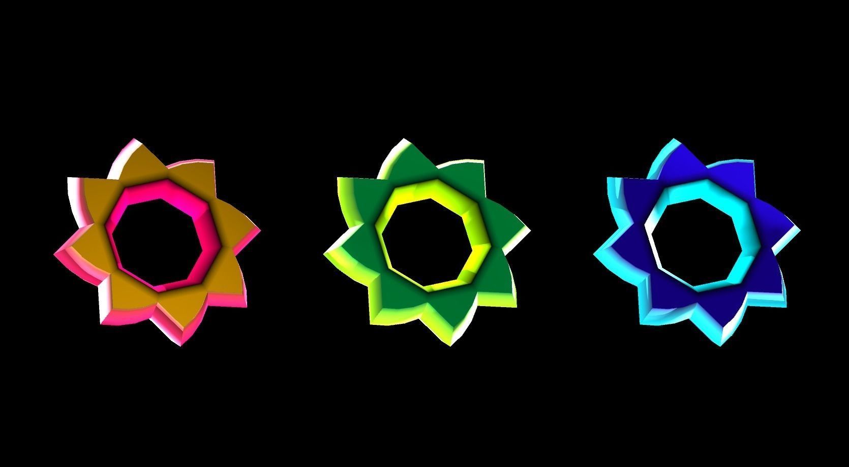 Alien Flower Low-poly 3D model_1