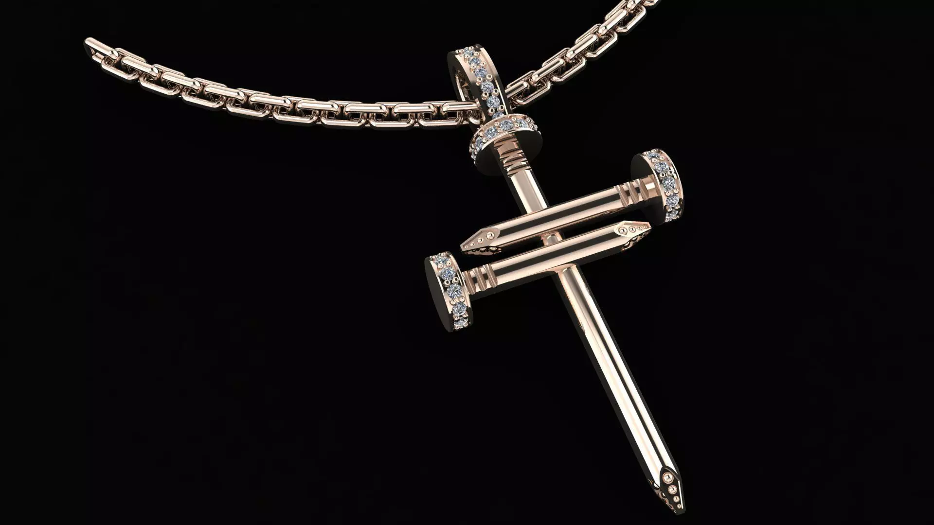  Cartier Elegant Cross a Nail Printing Model 3D print model_0