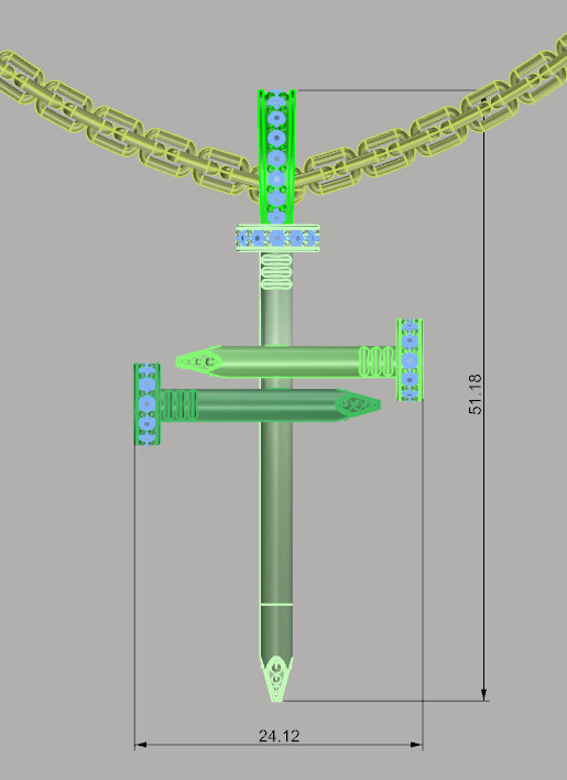  Cartier Elegant Cross a Nail Printing Model 3D print model_11