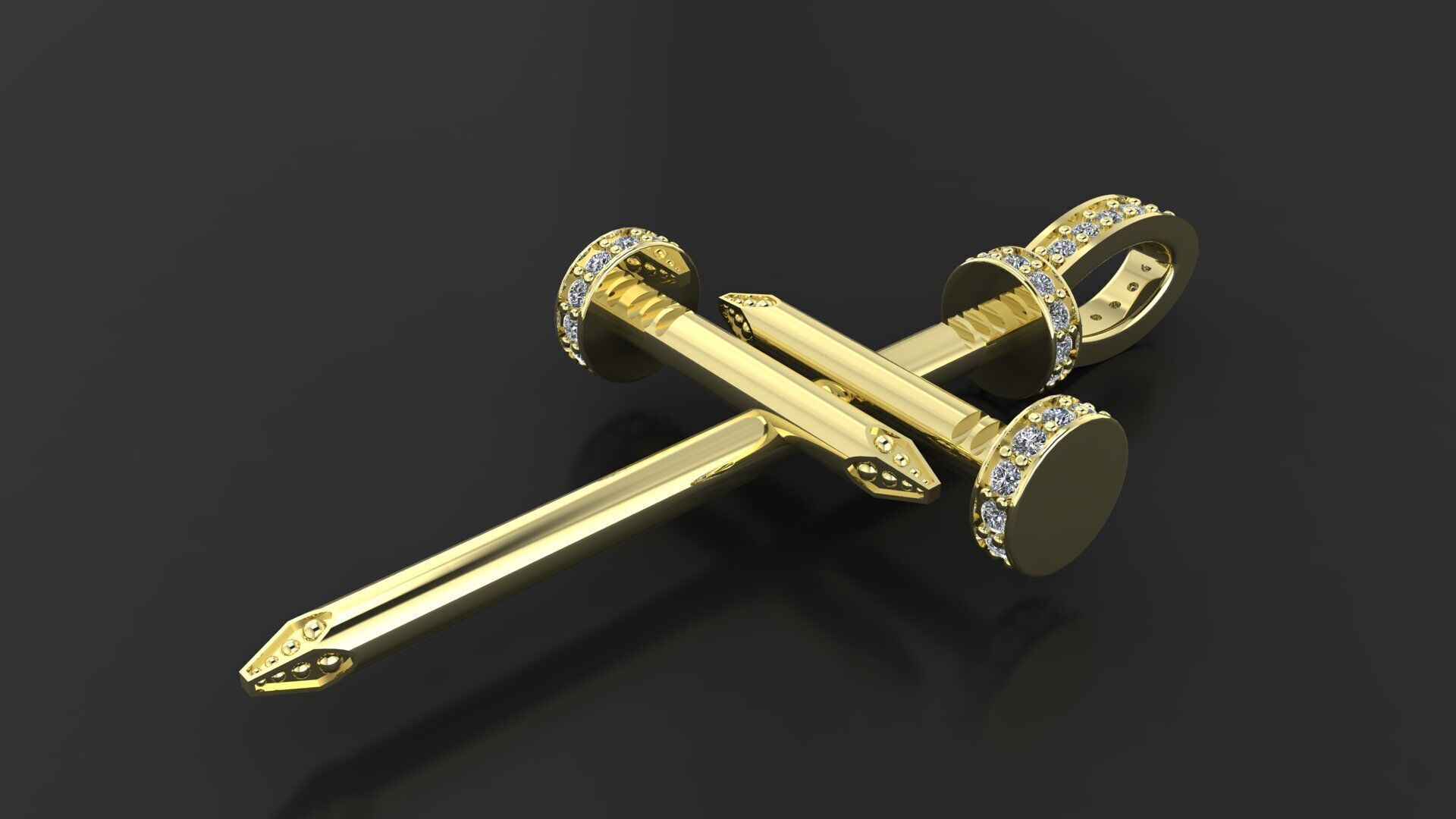  Cartier Elegant Cross a Nail Printing Model 3D print model_2