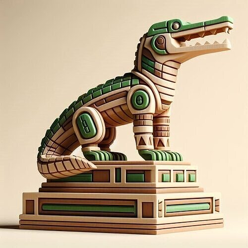 1020 Color Totem   Crocodile  Full Body  3D Model 3D print model