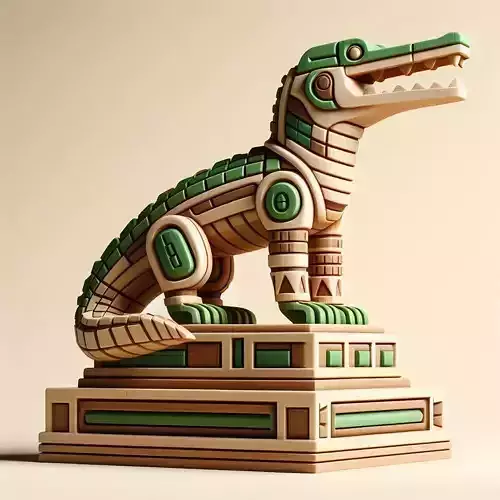 1020 Color Totem   Crocodile  Full Body  3D Model