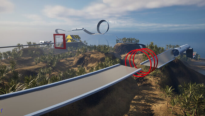 Modular Arcade Racing Track Low-poly 3D model