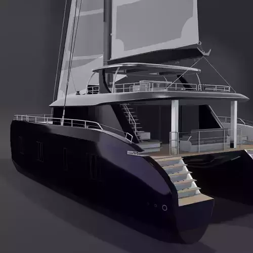 GENNY Luxury catamaran charter 3D model 80 Yacht Rendering PBR