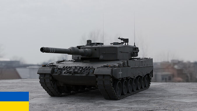 Leopard 2A4 plus Ukrainian Version Textures 3D model