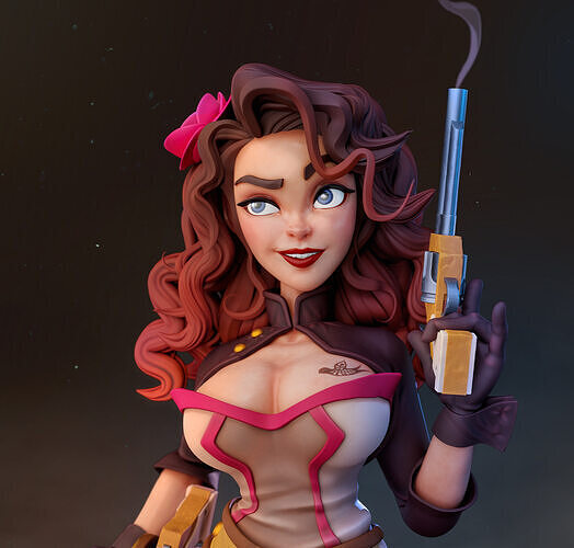 Wild West Vixen 3D print model 85mm 3D print model