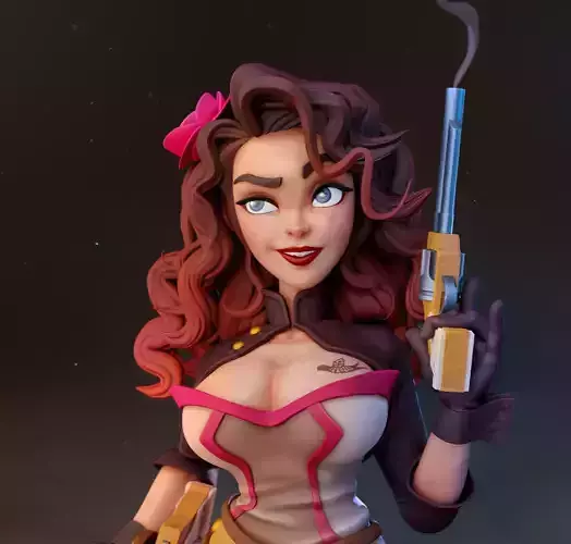 Wild West Vixen 3D print model 85mm 3D print model