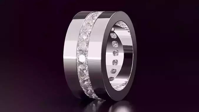 channel set cushion square eternity band N09 54EU size