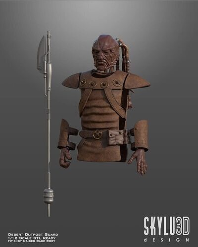 Desert Outpost Guard One12 Scale Custom STL Files 3D print model
