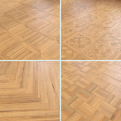 Parquet - Laminate - Wooden floor 4 in 1 Low-poly 3D model