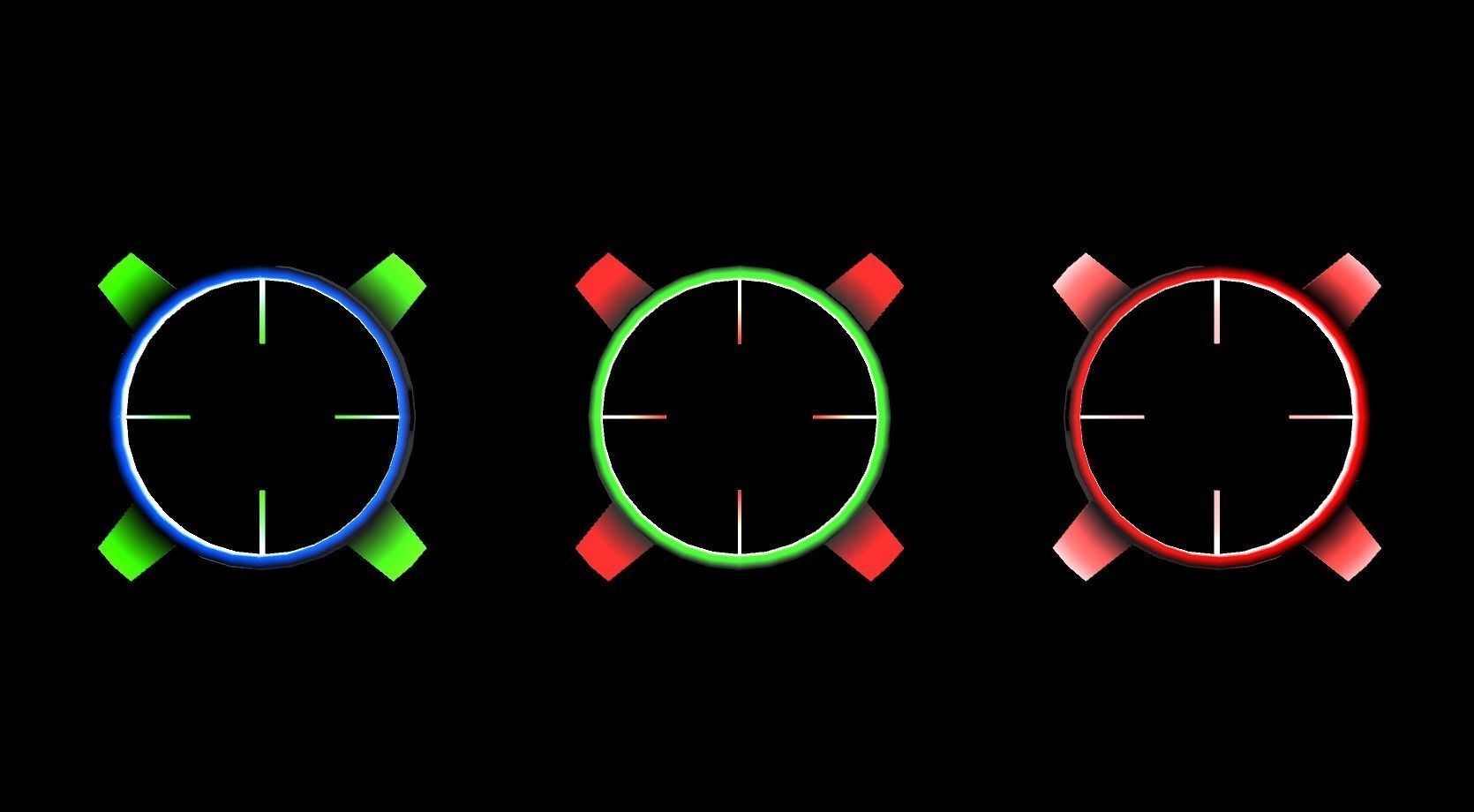 Target crosshair Low-poly 3D model_1