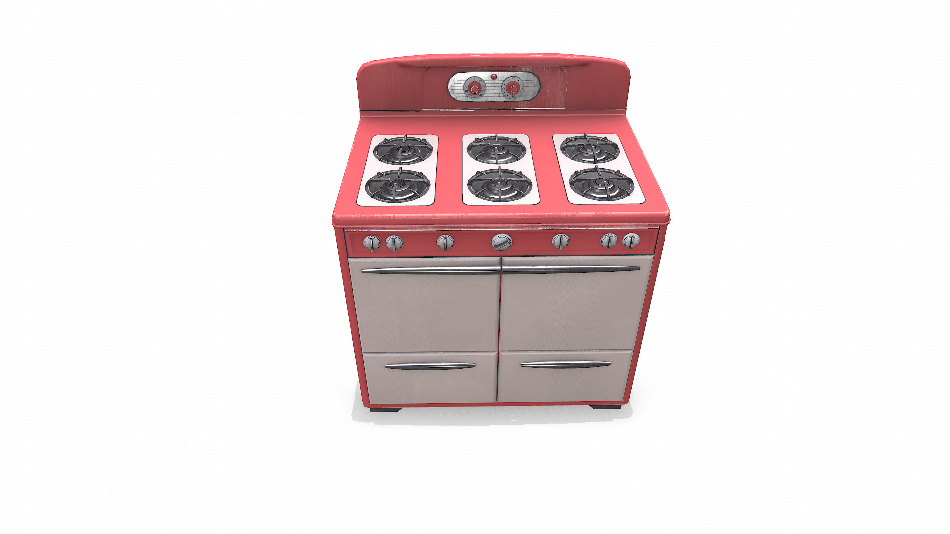 Old Vintage Stove Low-poly PBR Low-poly 3D model_4