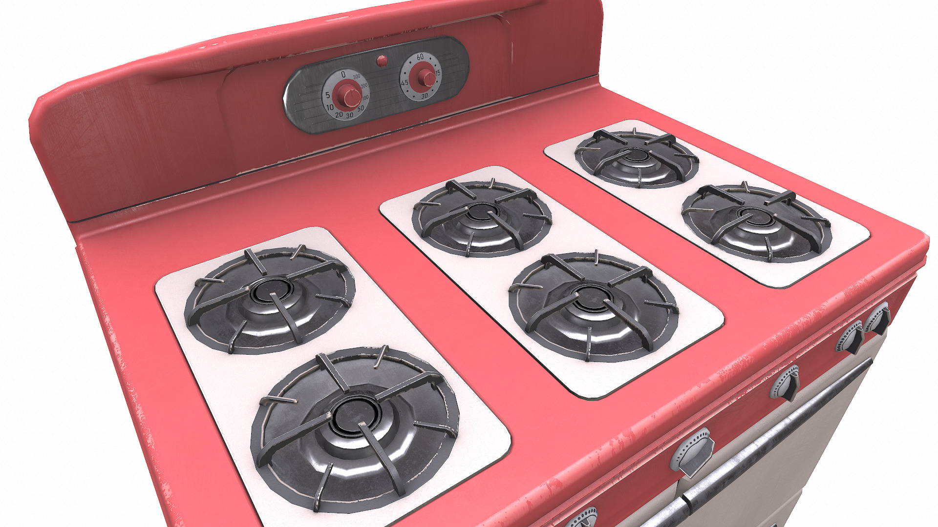 Old Vintage Stove Low-poly PBR Low-poly 3D model_13