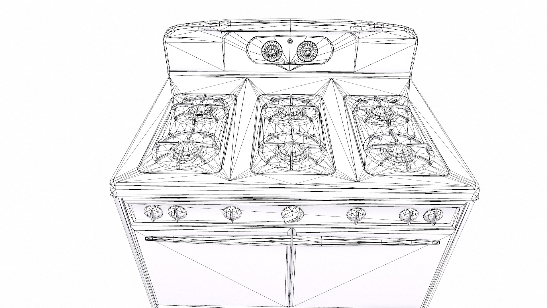 Old Vintage Stove Low-poly PBR Low-poly 3D model_17