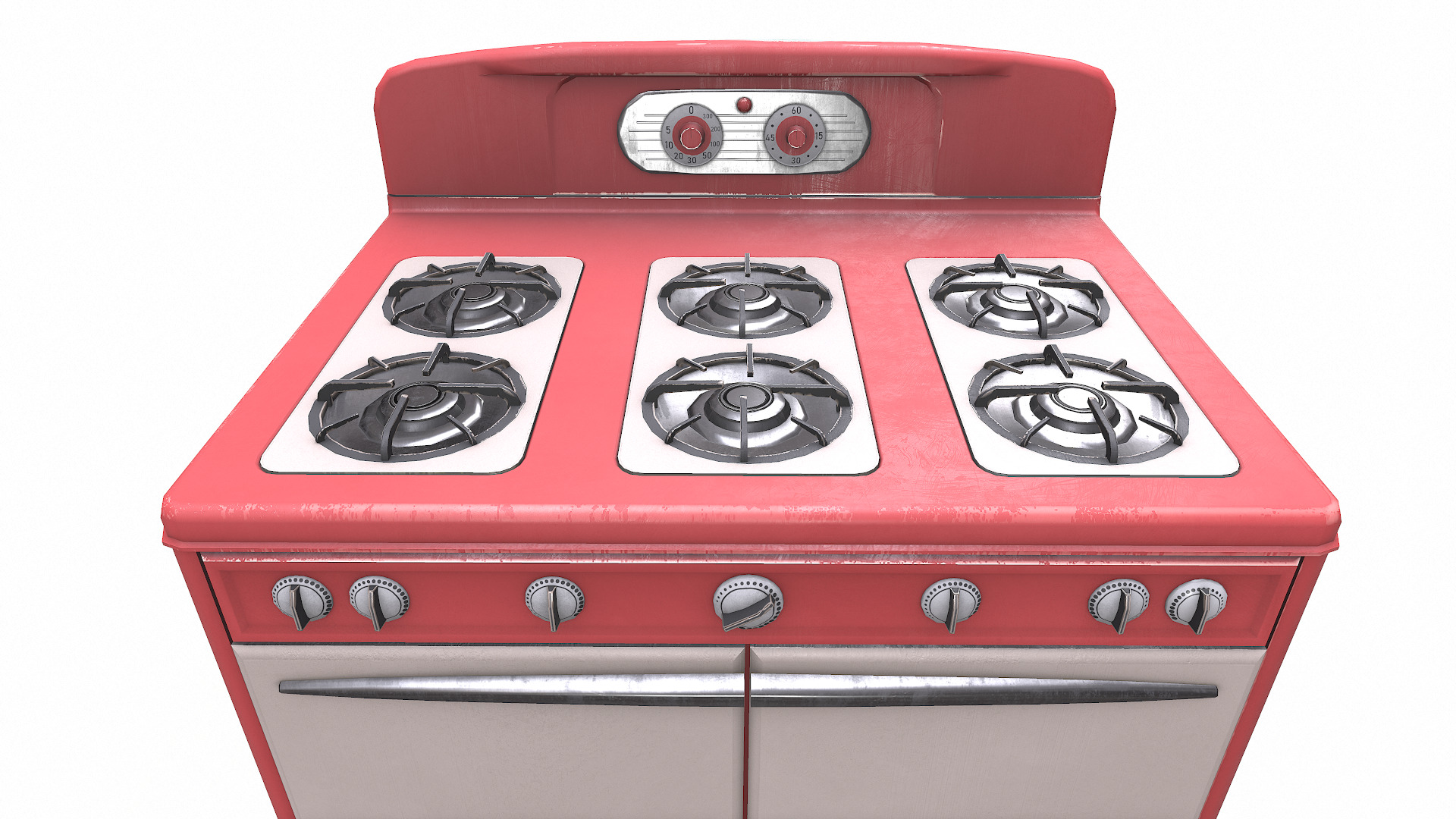 Old Vintage Stove Low-poly PBR Low-poly 3D model_14