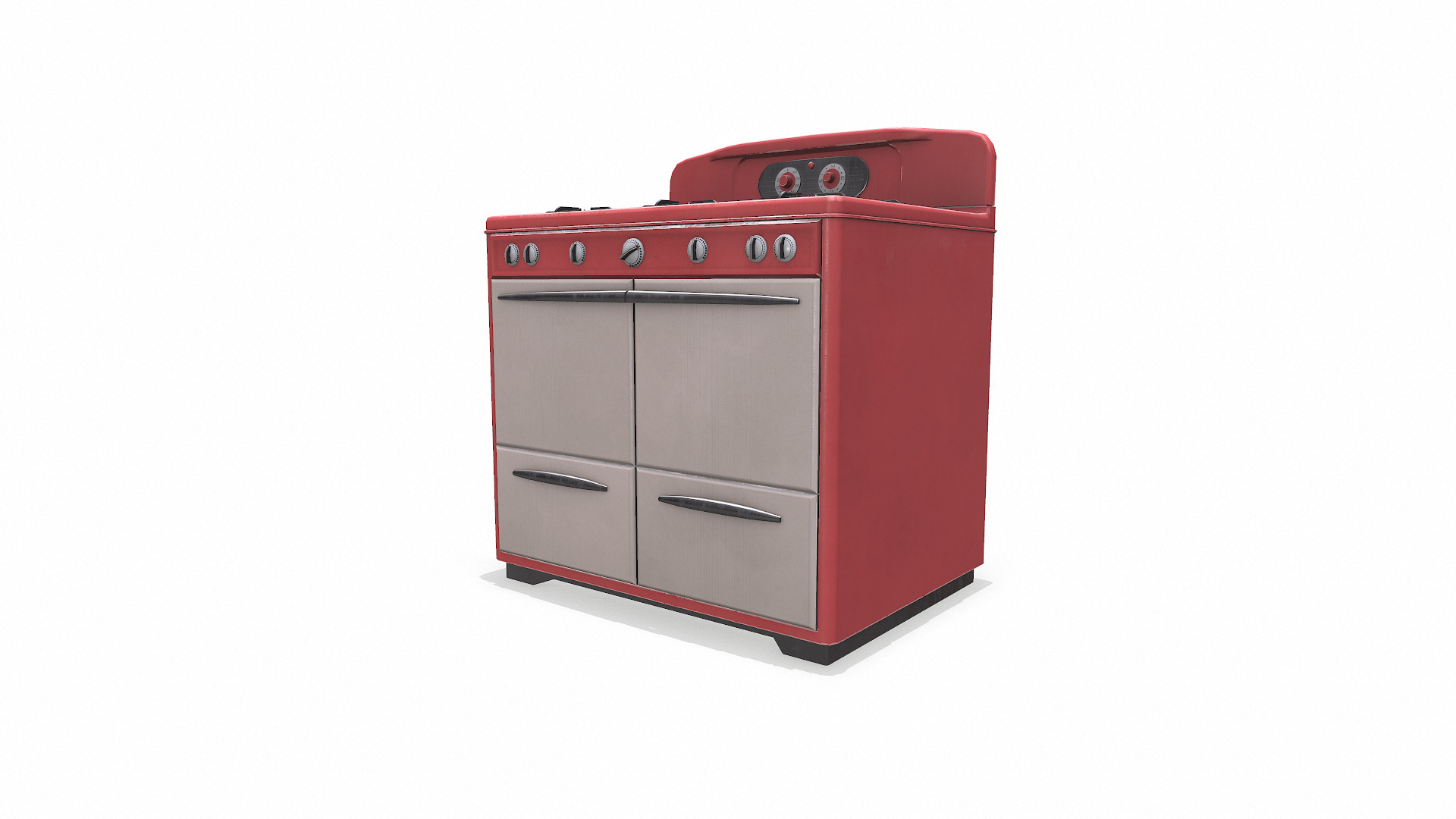 Old Vintage Stove Low-poly PBR Low-poly 3D model_5