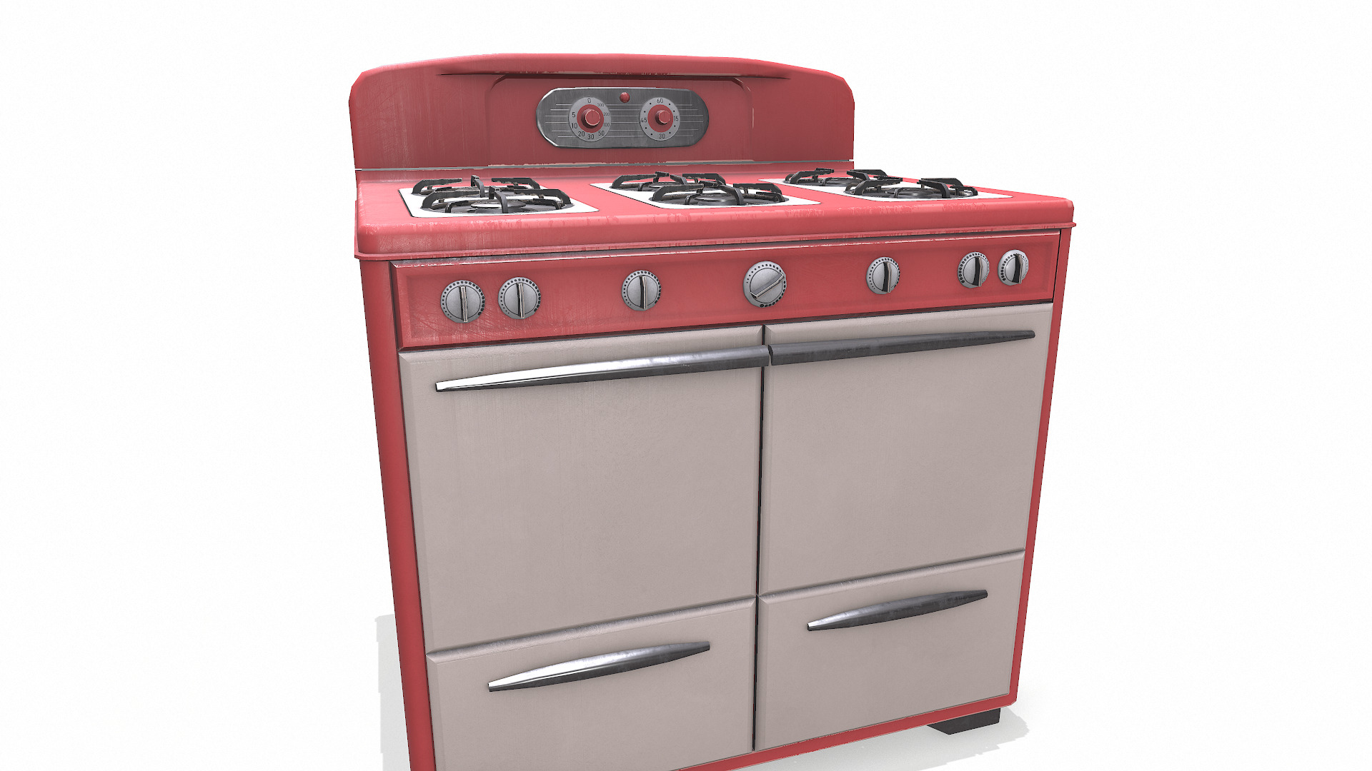 Old Vintage Stove Low-poly PBR Low-poly 3D model_12