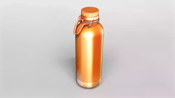 Sleek Metallic Copper Water Bottle 3D Model