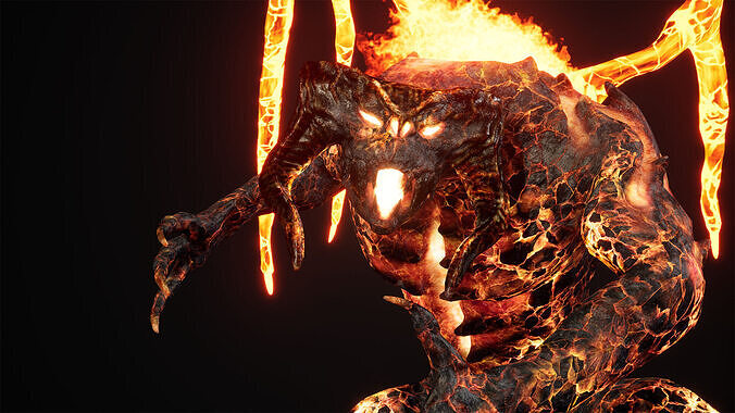 Hell demon destroyer low-poly game engine ready 3D model Low-poly 3D model