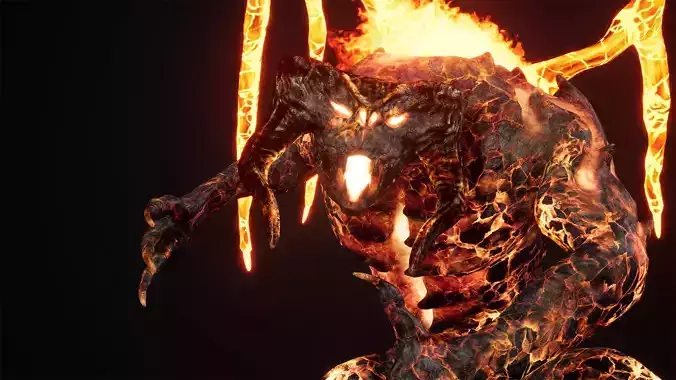 Hell demon destroyer low-poly game engine ready 3D model Low-poly 3D model
