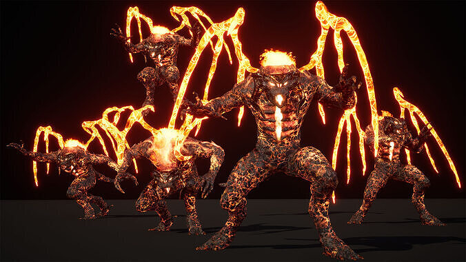 Hell demon destroyer low-poly game engine ready 3D model Low-poly 3D model