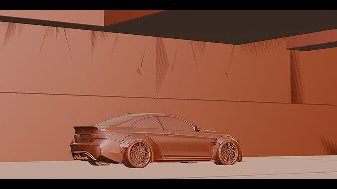 Urban Parking Low-poly 3D model 2